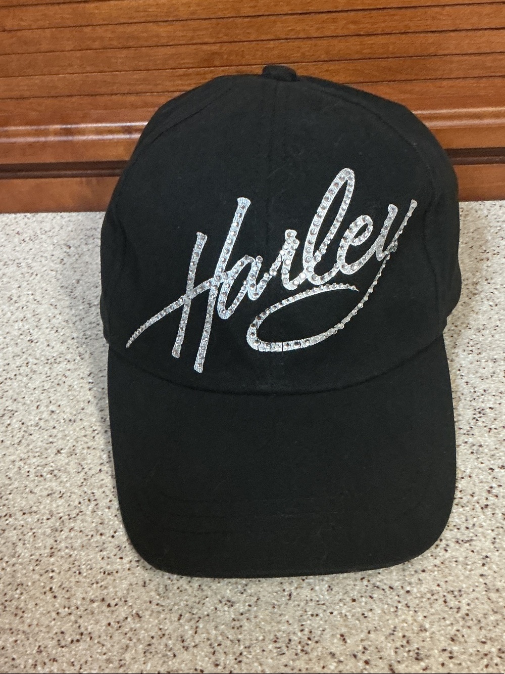 Harley-Davidson Black Cap Bling bling with Silver Script Logo